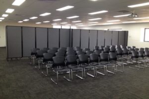 Charcoal Fabric Room Divider for Conferences - Chairs - Portable Partitions