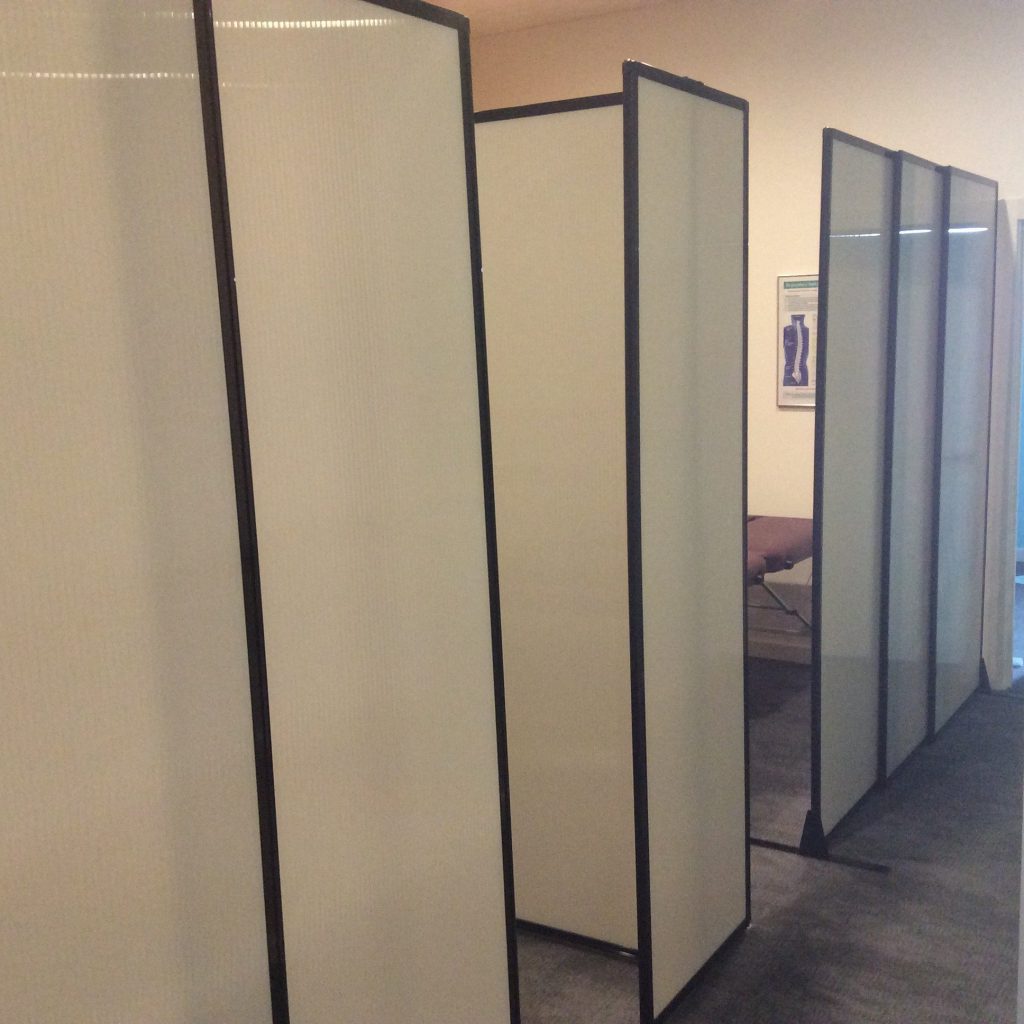 Using Sliding Office Partitions to Create Cubicles for Therapy Sessions