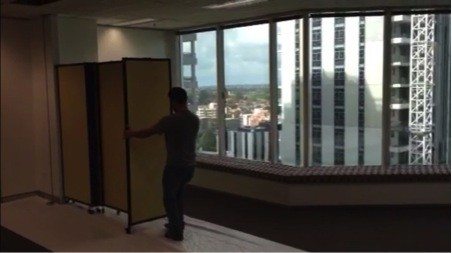 Creating a Private Office Space Using a Sliding Wall Partition System