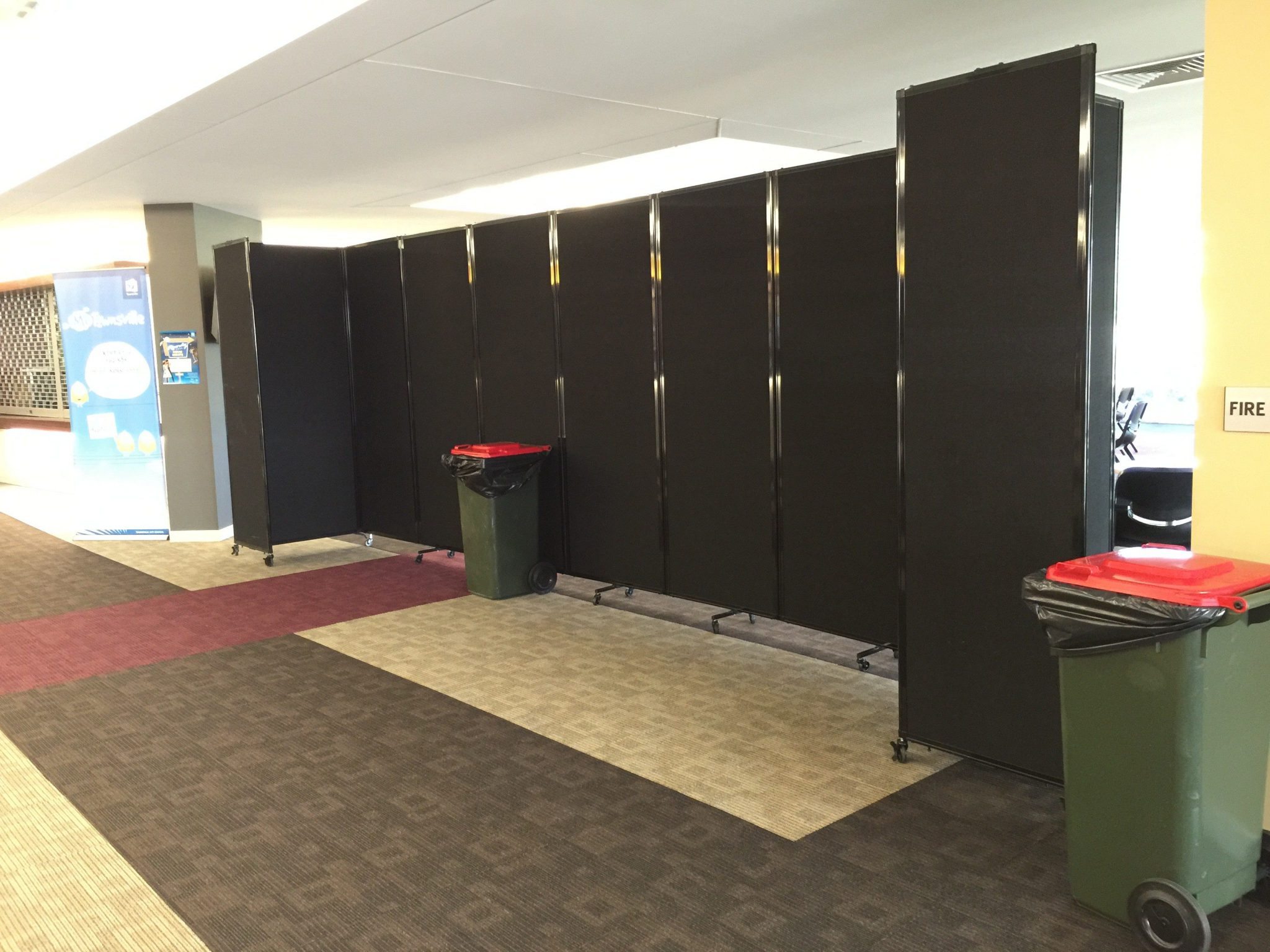 Black polycarbonate portable room divider- portable partition