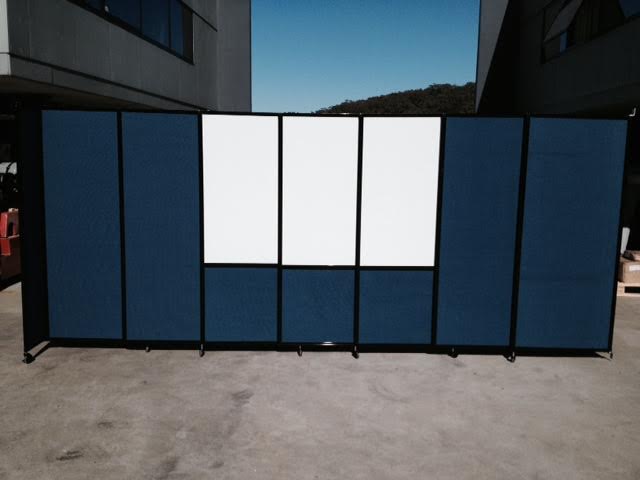 whiteboard mobile office partition blue temporary wall with custom whiteboard - Portable Partitions