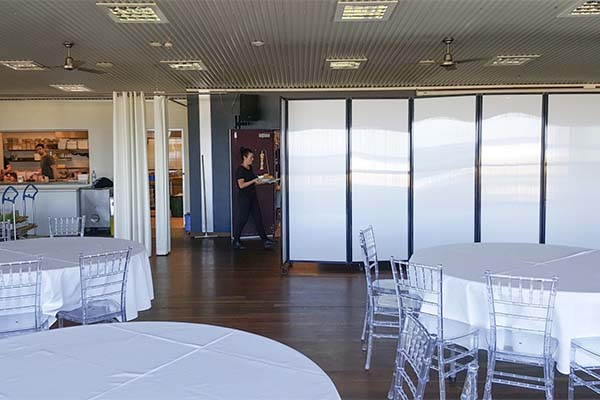 Mobile Divider in Black and White Color in Hotels - Portable Partitions