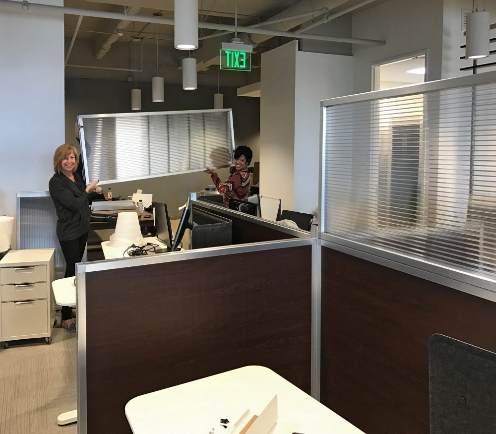 cubicle construction with small partition walls- portable partition