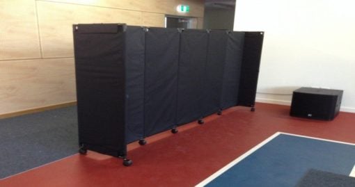 IMG_3498-1024x7681-510x269 Basic black canvas screen MP10 on edge of school basketball court - Portable Partitions