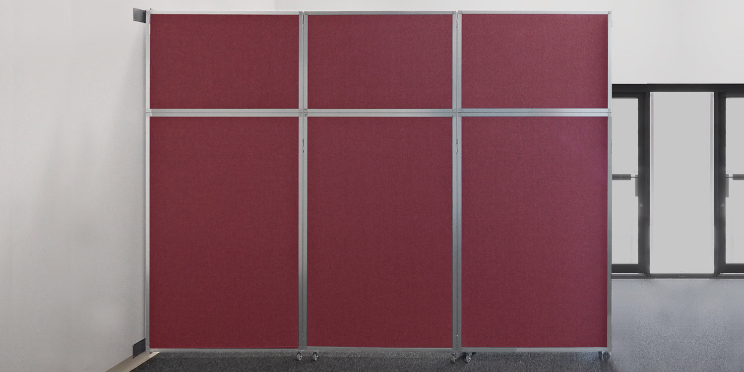 operable-wall-folding-3-cranberry Operable Walls for Partitions - Portable Partitions