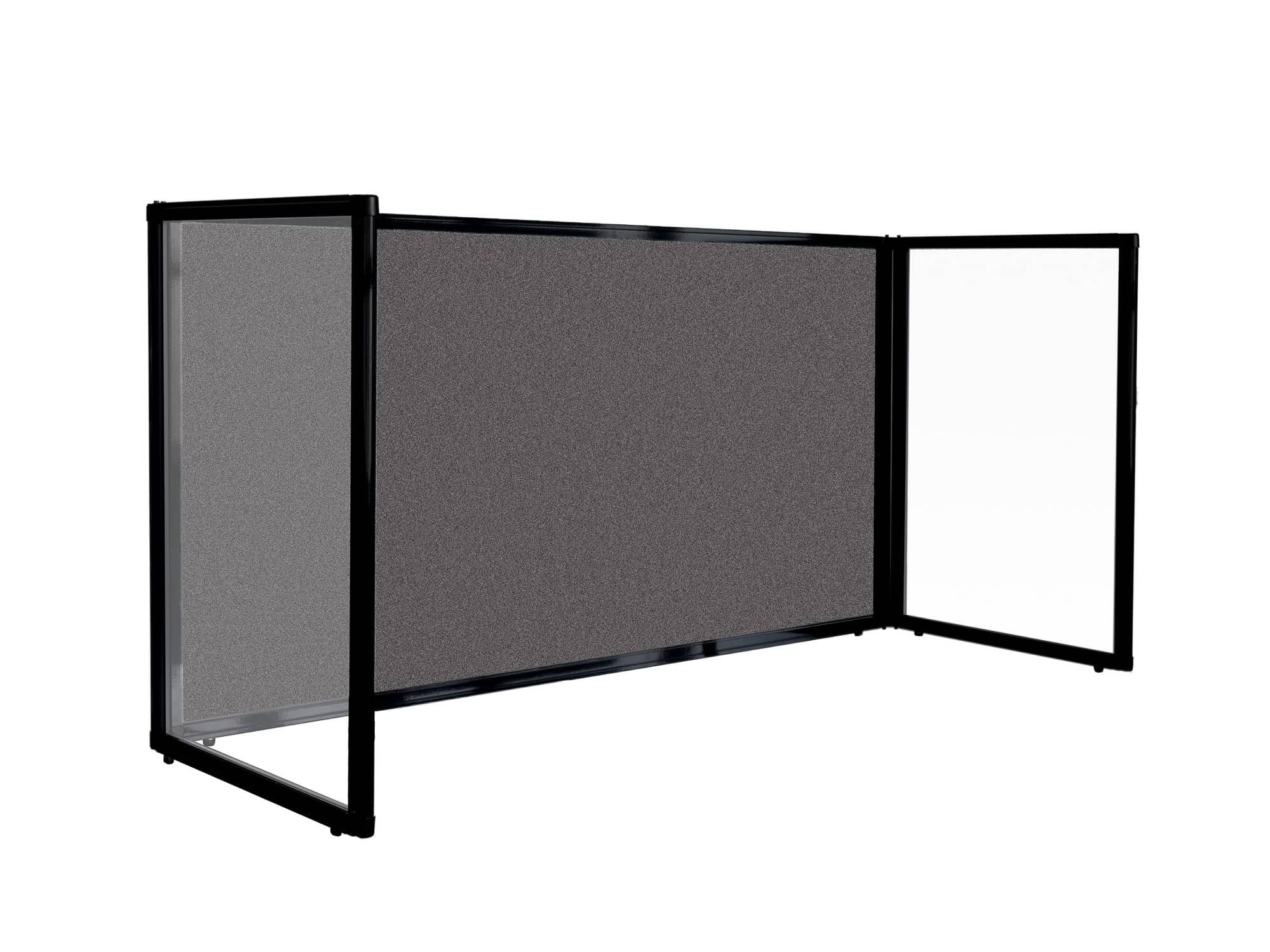 Charcoal Fabric Desktop Protections Screen 3 panel freestanding Charcoal Fabric Desktop Protections Screen 3 panel freestanding