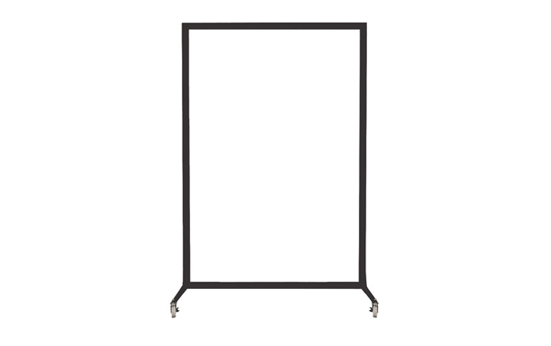 Single-panel-mobile-clear-divider-wheels-Black-3 Single Panel Mobile Clear Divider
