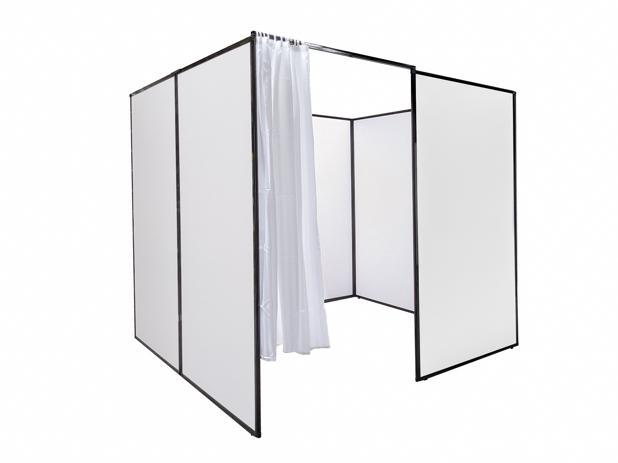 fixed-single-vaccination-booth-with-curtains-front Vaccination Booth